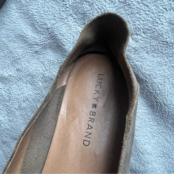Lucky Brand Cahill Distressed Leather Convertible Loafer Flats Dark Driftwood - Picture 12 of 15